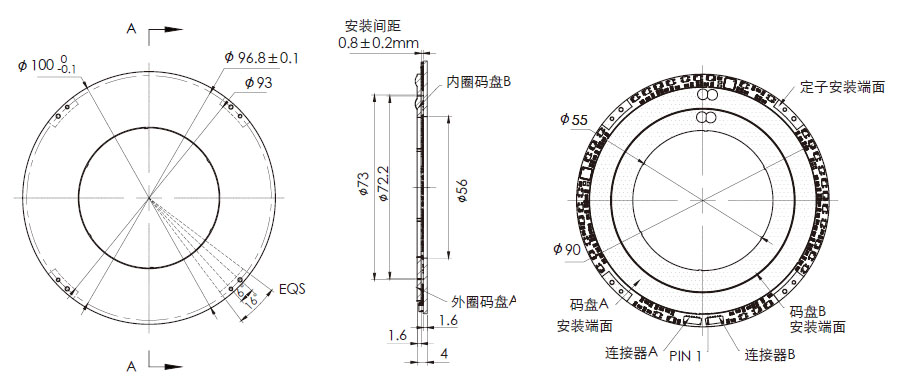 OD 100mm series DP系列双编码器 drawing