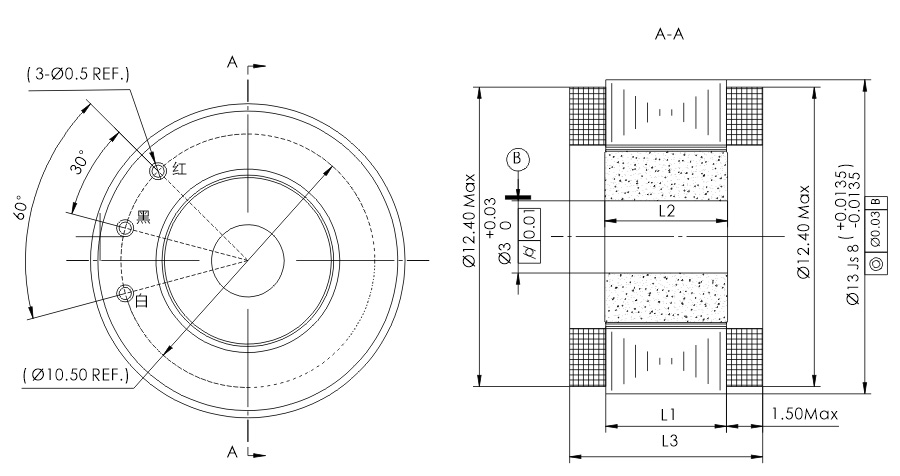 OD 13mm series 灵巧手无框电机 drawing